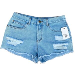 NWT BILLABONG -29- Drift Away Frayed Denim Shorts